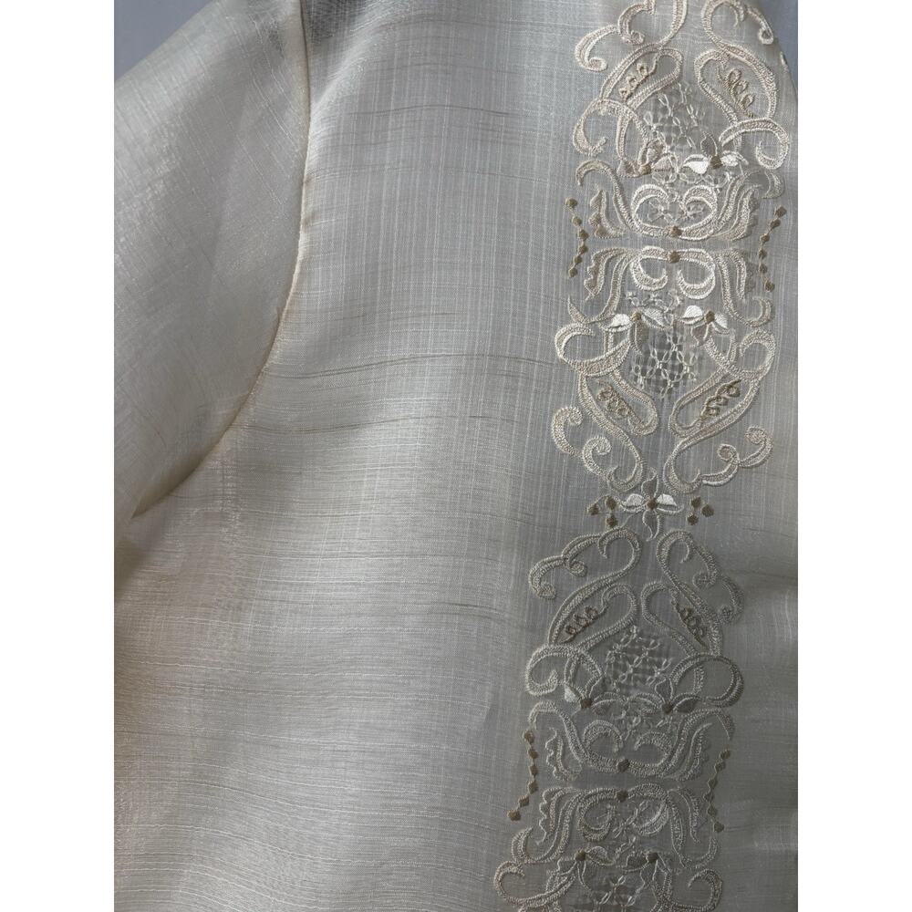 Raffaella 3X Sheer Embroidered Jacket Pearl Button Formal Top See Photos For Fit - Picture 5 of 16